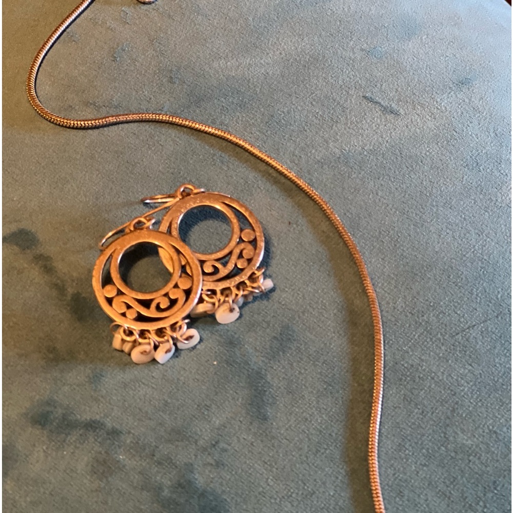 Brighton great summer set with white stone and silver